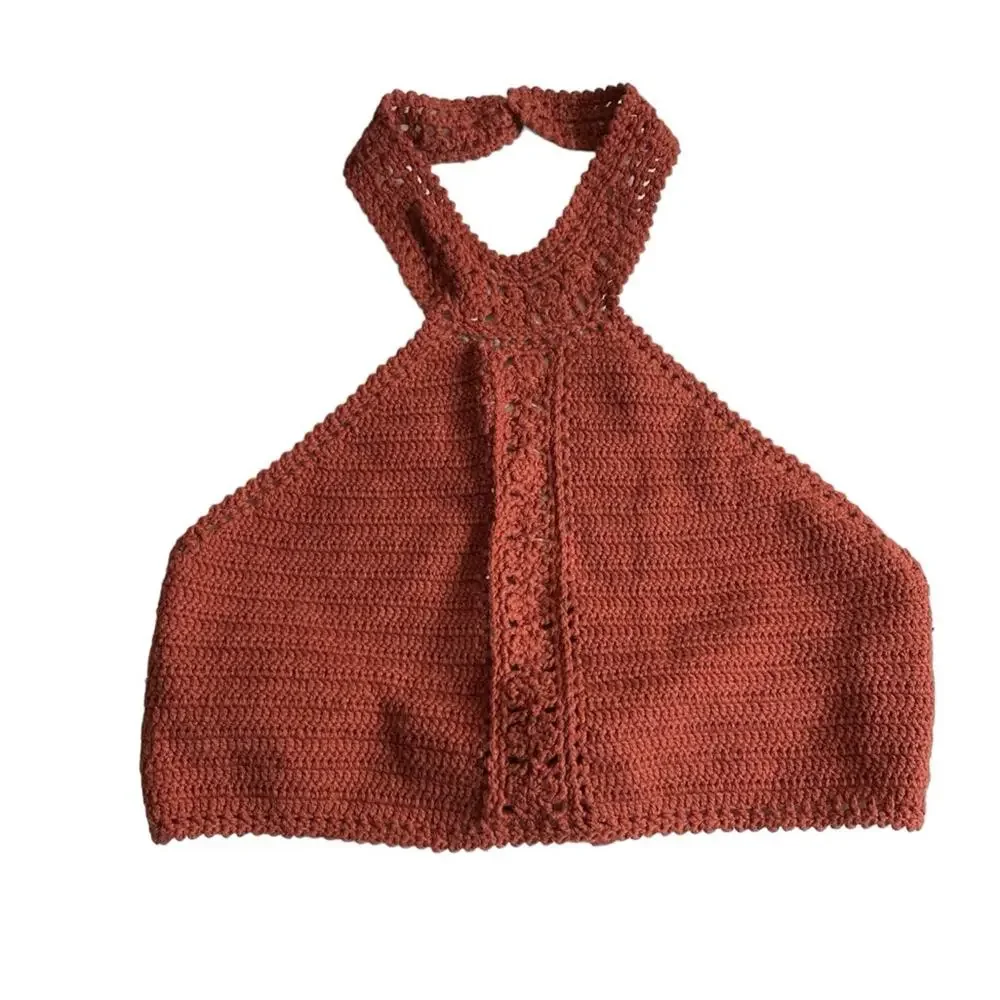 American Eagle Crochet Knit Halter Crop Top‎ Women’s Size XS New - Picture 7 of 7